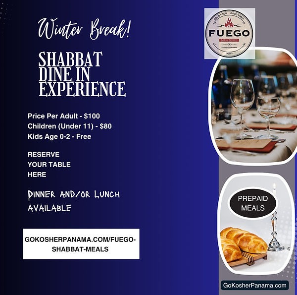 Winter Break! Shabbat Dine in Experience